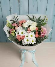 Букет цветов из:  Розы, Лизиантусы и Хризантемы #REPLACE_PRED# Вялки