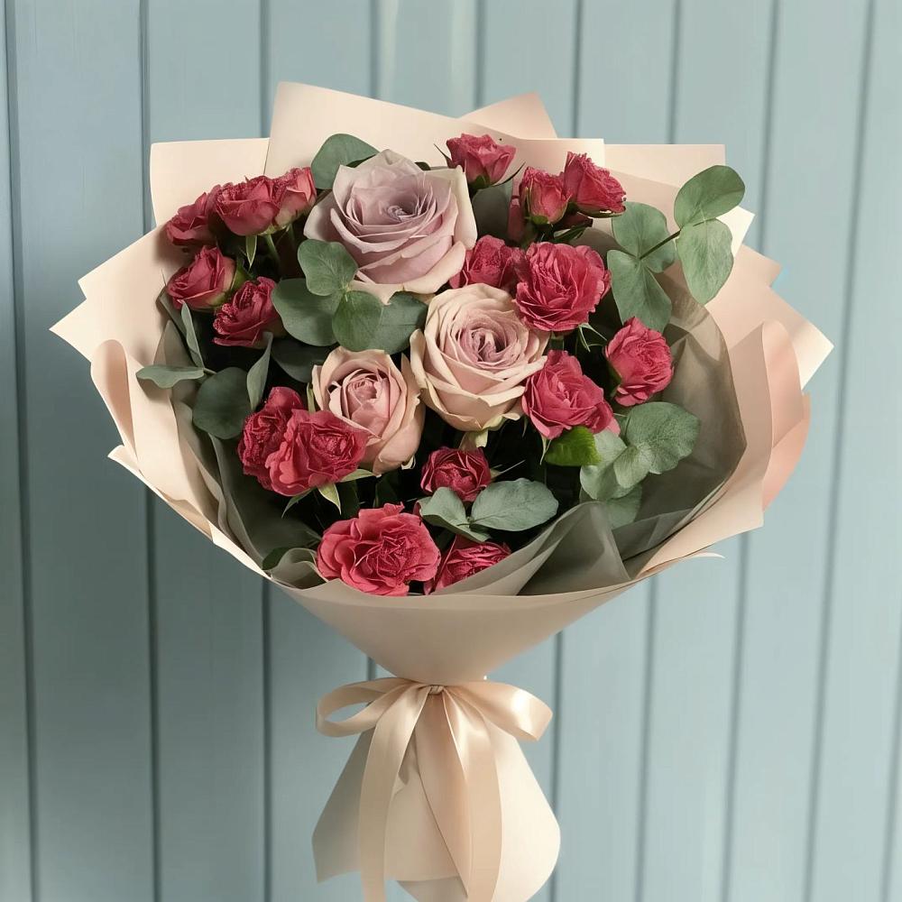 Букет цветов из: Гвоздики и Розы в Вялки