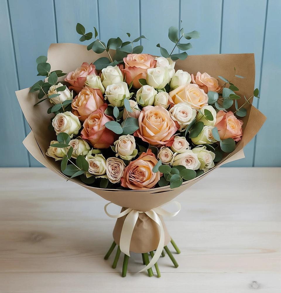 Букет цветов из: Альстромерии и Розы в Вялки