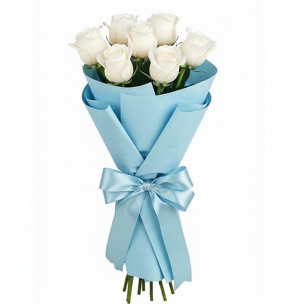 Букет 7 белых роз Проуд в Вялки