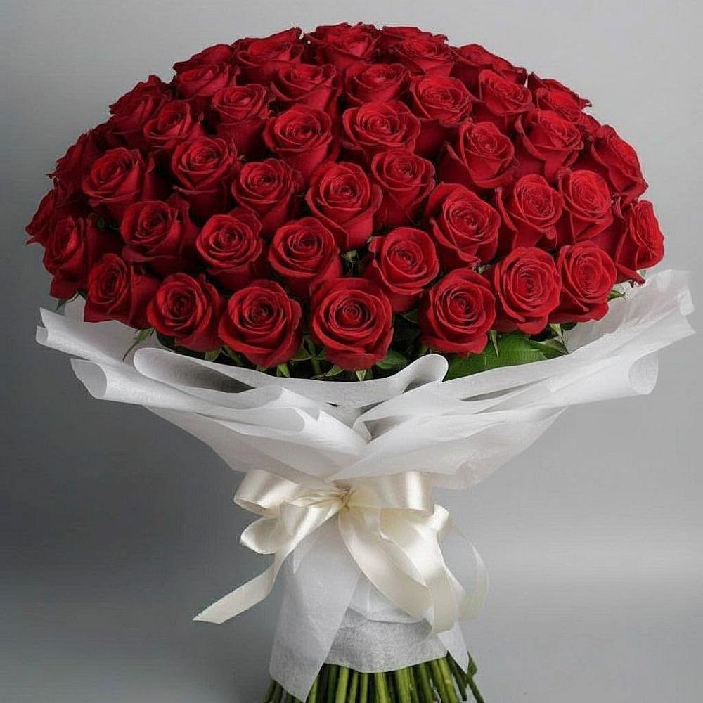 Букет 101 Красная роза Блэк Мэджик в Вялки