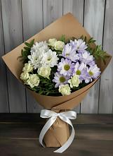 Букет цветов из:  Хризантемы и Розы в Вялки