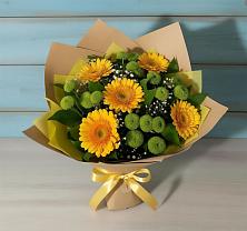 Букет цветов из:  Герберы и Хризантемы в Вялки