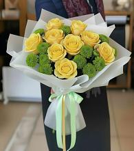 Букет цветов из:  Хризантемы и Розы в Вялки