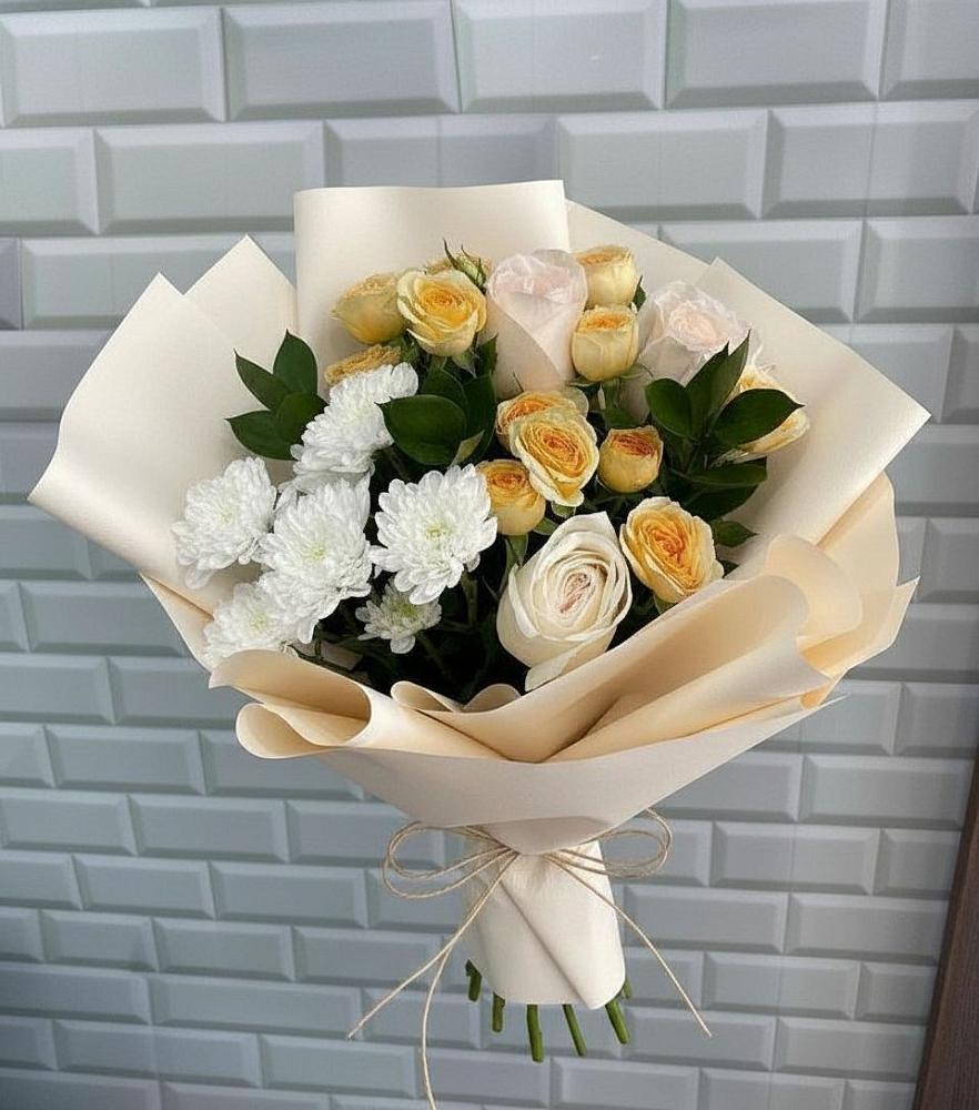 Букет цветов из: Розы и Хризантемы в Вялки