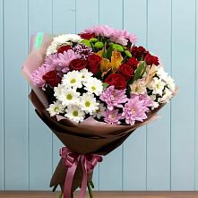 Букет цветов из:  Розы, Хризантемы и Альстромерии #REPLACE_PRED# Вялки