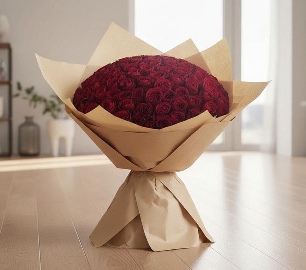 Букет 101 Красная роза в Вялки