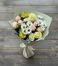 Букет цветов из:  Альстромерии, Розы и Хризантемы в Вялки