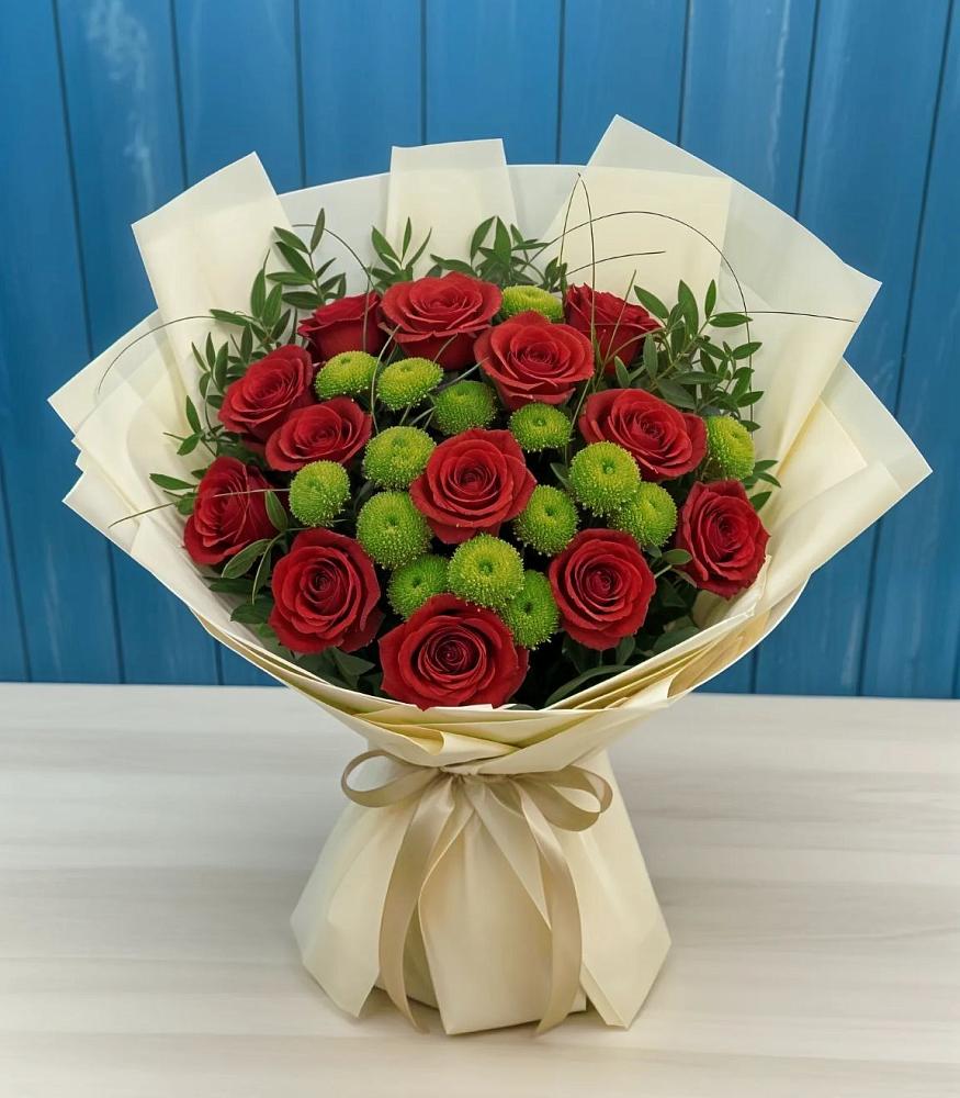 Букет цветов из: Розы и Хризантемы в Вялки