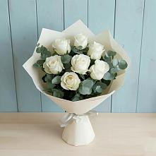 Букет Белые розы в Эвкалипте #REPLACE_PRED# Вялки